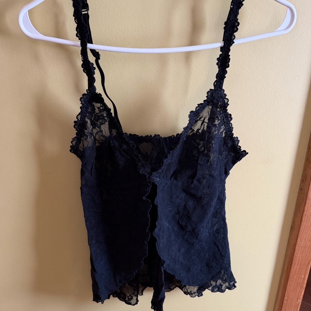 SKIMS Black Lace Camisole Tank Top